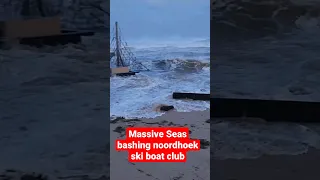 Huge swells bashing noordhoek skiboat club.