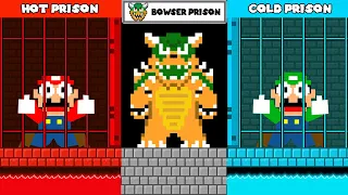 Mario and Luigi Escape Hot vs Cold Challenge in Bowser Prison | Game Animation