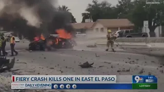 Fiery crash kills on in East El Paso