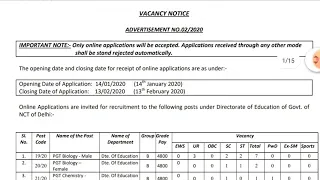 Dsssb pgt vacancies 2020 || share with all for got update first ||
