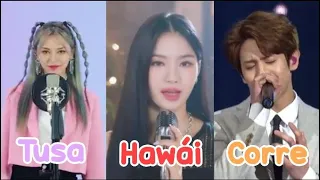 Idols kpop haciendo covers de canciones en español