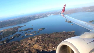 Norwegian Air Shuttle - Take off from Bergen B737-800 [HD 1080p]