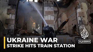 Russia attacks Ukrainian town of Kostiantynivka destroying train station and damaging a church