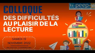 Colloque PEEP (2/2)  - Des difficultés au plaisir de la lecture