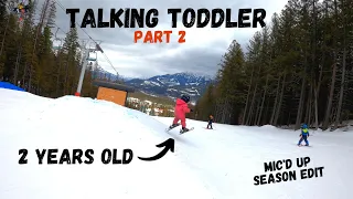 2 Year Old Skiing with Mic - Season Edit Part 2