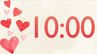 10 Minute Fun Valentine's Heart Timer (Harp Tones at End)