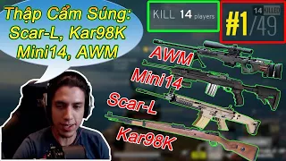 Trận Đấu Grimmmz Bắn THẬP CẨM Súng: Scar-L, Kar98K Và Cuối Cùng Xài Mini14 + AWM 17 Kills Top 1