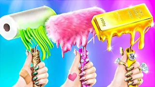 One Colored MAKEOVER Challenge | Rich vs Broke vs Giga Rich Girl! *Best Crafts, Funny Moments*