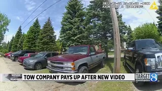 Tow company pays up after bodycam video shows missing wheels