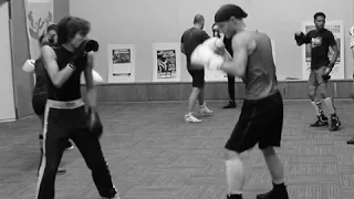 Savate training: speed combination.