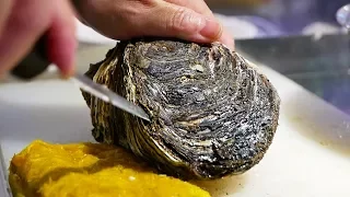 Japanese Street Food - $20 GIANT OYSTER Seafood Steak Teppanyaki Japan