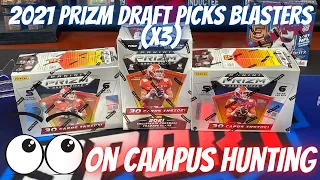 2021 Prizm Draft Picks Football Blasters (X3). Hunting for On Campus Cards.