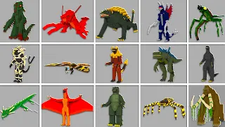 TODOS OS NOVOS KAIJUS NO MINECRAFT !! GODZILLA FINAL WARS ADDON