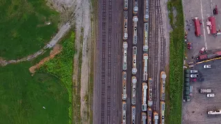 TRAIN STATION BIRD EYE VIEW FULL HD | DRONE STOCK COPYRIGHT FREE