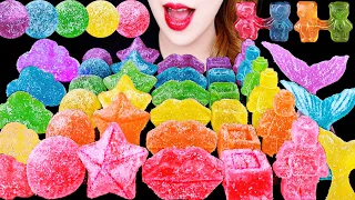 ASMR RAINBOW FOODS *LIP JEWELRY CANDY JELLY, BEAR GUMMY EATING SOUNDS MUKBANG 먹방 咀嚼音