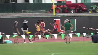 Women 100m Hurdles Heat 2 College Finals 2019 Hurricane Invitational