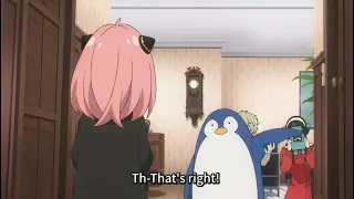 Loid pretending Mr penguin to apologies Anya [ SpyXFamily episode 12]