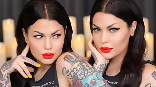 Getting Ready To Sit On The Couch & CHAT! [BOLD WING LINER & RED LIP] | Bailey Sarian