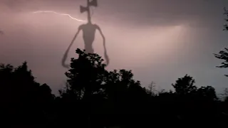 Siren Head Rises During Severe Thunderstorm!