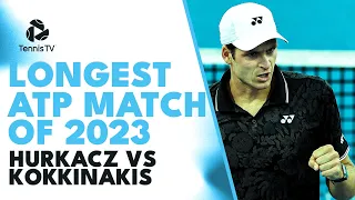 LONGEST ATP Match of 2023 So Far! Hubert Hurkacz Saves FIVE Match Points Against Kokkinakis in Miami