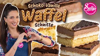 Schoko-Vanille Buttercreme WAFFEL-SCHNITTE / so fluffy & so crunchy