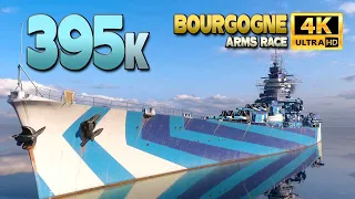 Battleship Bourgogne: Almost 400k in Arms race - World of Warships