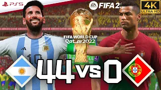 FIFA23 - Messi vs Ronaldo || Argentina vs Portugal 44-0 || 2022 World Cup Final [ PS5 4K HDR ]