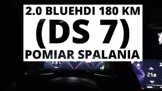 DS 7 Crossback 2.0 BlueHDI 180 KM (AT) - pomiar zużycia paliwa