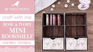 ROSE & IVORY DOUBLE FOLD MINI BOOK SHELF 🌷| Craft With Me! 🤍| My Porch Prints Junk Journal Ideas