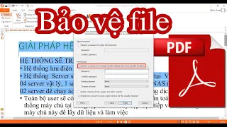 Hướng dẫn  bảo mật file PDF, không cho chỉnh sửa, copy in ấn đơn giản nhất