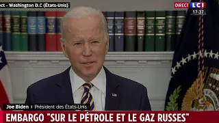 Ukraine : Joe Biden annonce un embargo sur le pétrole et le gaz russe