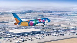 Emirates Flyover at Dubai Airshow 2021 Opening Ceremony