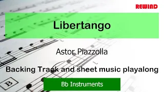 Libertango Astor Piazzolla Bb Tenor Sax Clarinet Trumpet Backing Track and Sheet Music