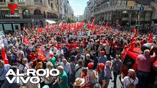 Marcha multitudinaria en Madrid por el Día Internacional del Trabajador | Al Rojo Vivo | Telemundo