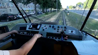 Führerstands Mitfahrt im Tatra T4D Triebwagen 224 229  Plauen-Hauptbahnhof-Postplatz-Thearterplatz