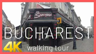 •4K• The historic center of Bucharest in winter (March 2022) - Walking Tour