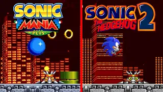 SONIC MANIA PLUS - All Zone Side-by-Side Comparisons