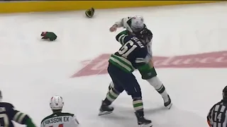 Riley Stillman And Marcus Foligno Drop The Gloves