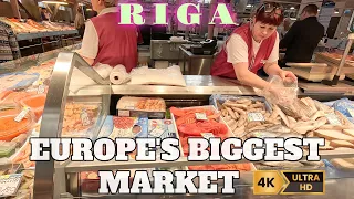 RIGA CENTRAL MARKET FULL GUIDE - EUROPE'S BIGGEST MARKET - 4K - 2023