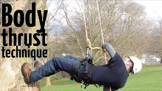 Basic tree climbing techniques: How to do the body thrust ascent
