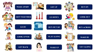 Daily use Phrasal Verbs | Study English | Improve Vocabulary | English for Beginners | Rainbow Kids