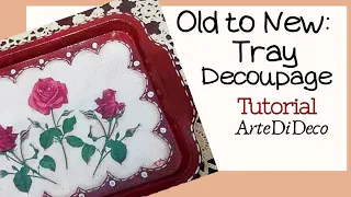 Ντεκουπάζ σε δισκάκι ! Decoupage a serving tray step by step! ArteDiDeco