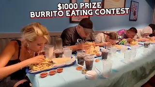 $1000 CASH PRIZE - BURRITO EATING CHALLENGE at Blue Burro in Long Beach, CA!! #RainaisCrazy
