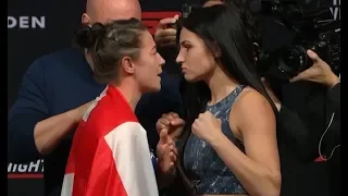 Molly McCann vs. Diana Belbita - Weigh-in Face-Off - (UFC on ESPN: Reyes vs. Weidman) - /r/WMMA