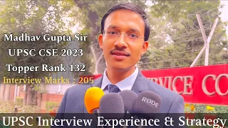 UPSC 2023 Topper Madhav Sir Rank 132 , Shared Interview Experience &  Strategy #upsc #ias #ips