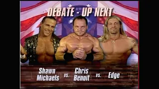 Chris Benoit, Edge & Shawn Michaels Triple Threat Debate Before Taboo Tuesday | RAW Oct 18, 2004