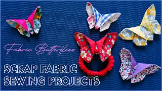 Sewing Projects For Scrap Fabric [Part 19] DIY Fabric Butterflies | Origami  Fabric Butterfly
