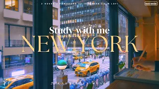 3-HOUR STUDY WITH ME 🚕 / Pomodoro 50-10 / 🎵 Calm LOFI Music [Music ver.] in New York City