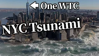 Tsunami simulation from the Hudson River in NYC｜One WTC｜Manhattan｜earthquake