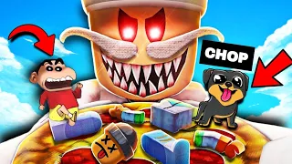 SHINCHAN AND CHOP ESCAPING HORROR PIZZA FACTORY ROBLOX 🤣|IamBolt Gaming